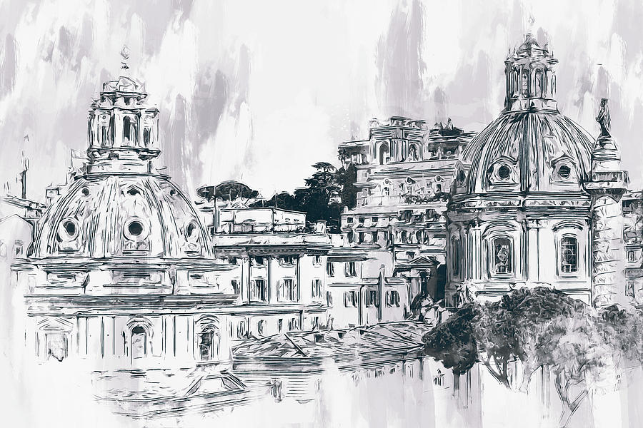 Rome Cityscape - 08 Painting by AM FineArtPrints