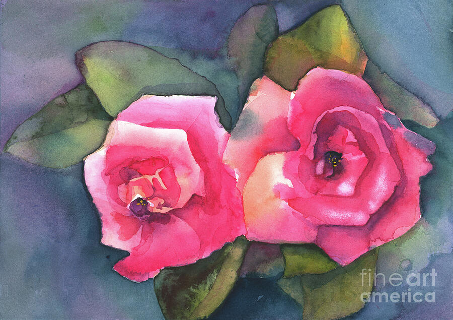 Rose Pairing Painting by Lois Blasberg