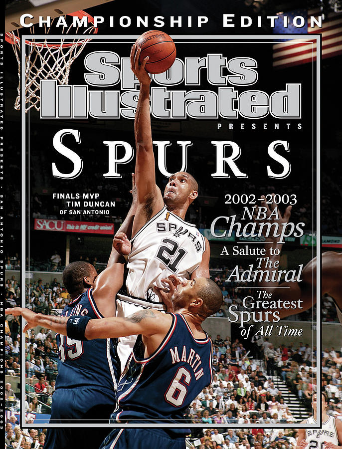 Tim Duncan's Championship Moment Photograph - San Antonio Spurs Tim Duncan, 2003 Nba Finals Sports Illustrated Cover by Sports Illustrated