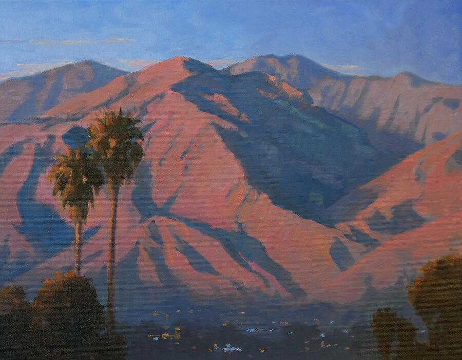 San Gabriel Sunset Painting by Sharon Weaver - Metal Posters