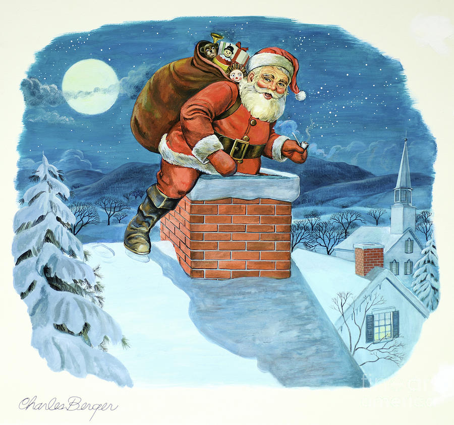 Christmas Stories - A Visit From St. Nicholas Painting by Charles Berger