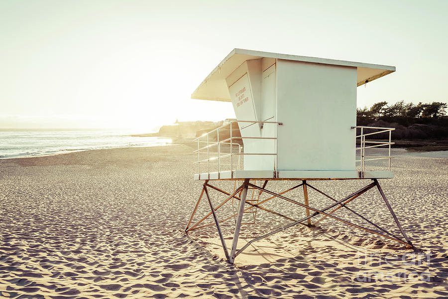 Santa Cruz Natural Bridges State Beach Lifeguard Tower Photo Photograph by Paul Velgos