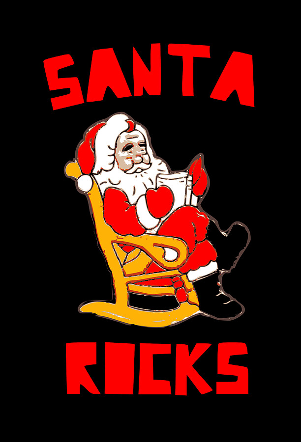 Santa Rocks Funny Christmas Digital Art by Flippin Sweet Gear