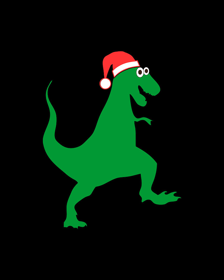 Santasaurus Santa T-Rex Dinosaur Christmas Digital Art by Flippin Sweet Gear