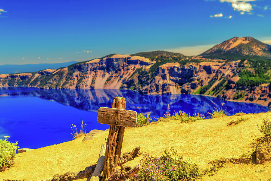 Scenic View of Crater Lake Photograph - Scenic View of Crater Lake by Bruce Block