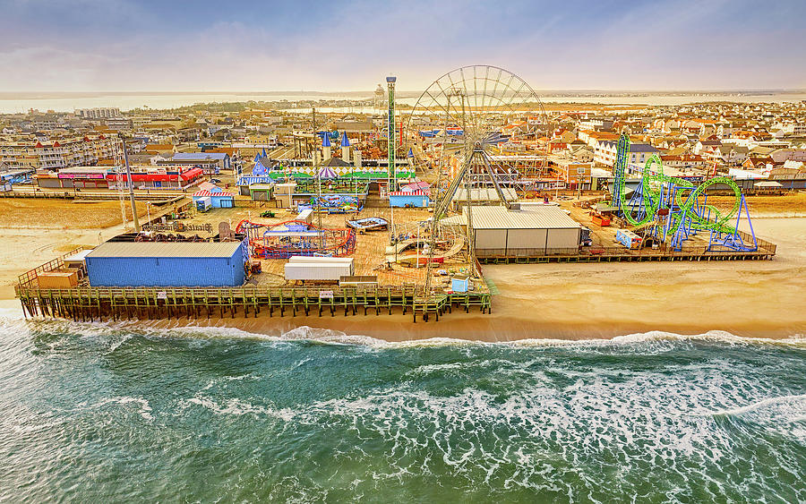 Seaside Casino Pier Aerial Photograph by Susan Candelario