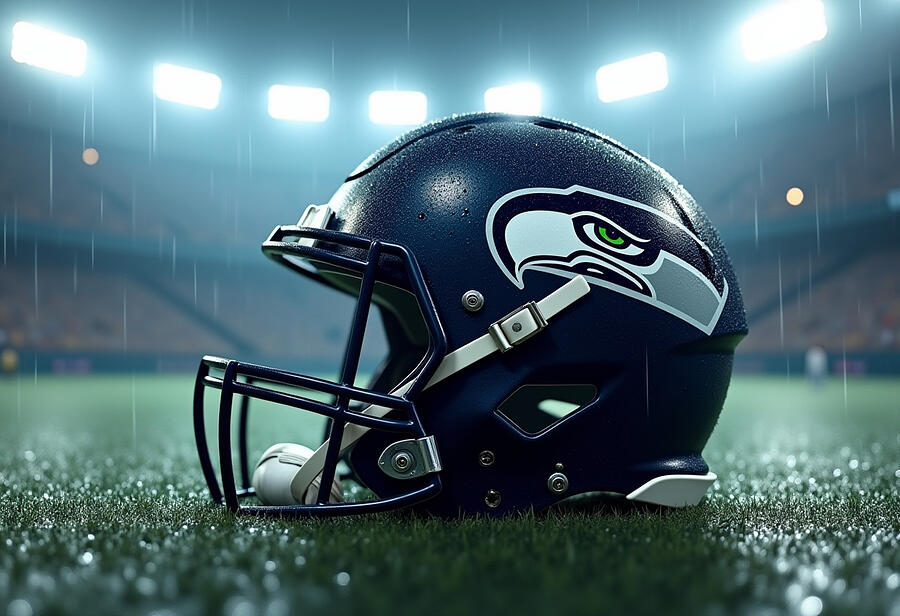 Seattle Seahawks Football Helmet in Stadium Digital Art by Kevin Walker ...