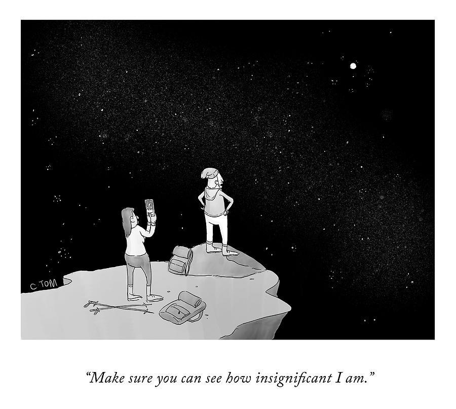 Stargazing on a Cliff Drawing - See How Insignificant by Colin Tom