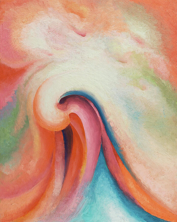 Colorful Curved Abstract by Georgia O'Keeffe Painting - Series I. No 1 - Colorful modernist abstract painting by Georgia OKeeffe by Georgia OKeeffe