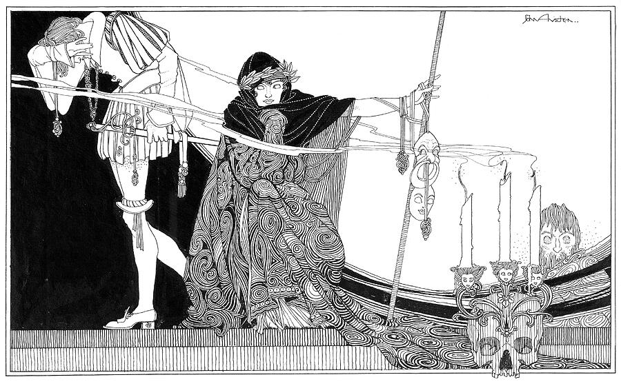 Shakespeare and Hamlet Guilt Illustration Drawing - Shakespeare Hamlet illustrations by John Austen - Guilt by John Archibald Austen