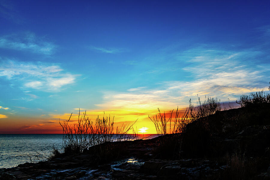 Silhouetted Sunrise by the Sea Photograph by NorthEast Creativity