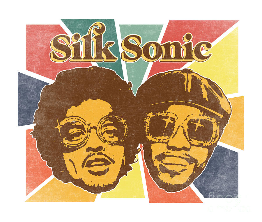 Silk Sonic Bruno Mars Anderson Paak Retro Comic Digital Art by Kirania Finest