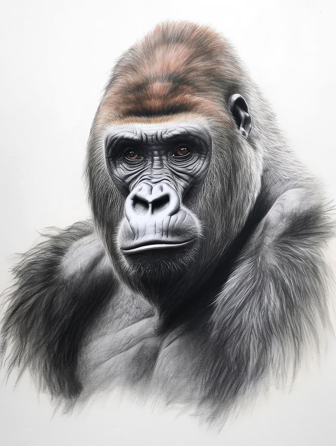 Silverback Gorilla Painting by Land of Dreams