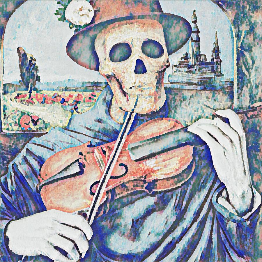 Skeletonichi Farm Beige Mixed Media by Bencasso B
