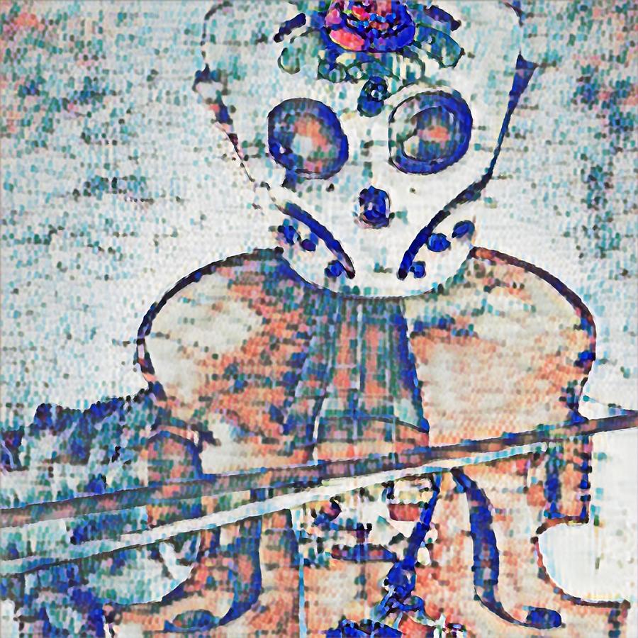 Skeletoncini Necklace Mixed Media by Bencasso B
