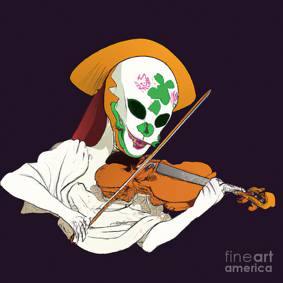 Skeletonichis Wife Mixed Media by Bencasso B