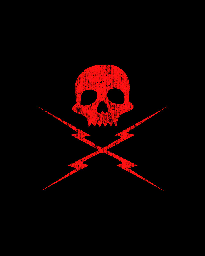 Skull And Bolts Retro Digital Art by Flippin Sweet Gear