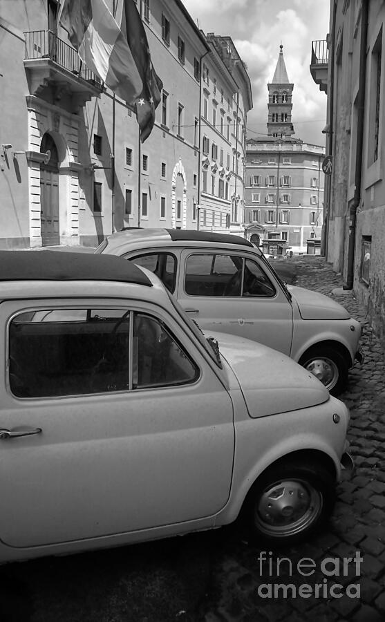 Vintage Cars in Italian Alley Photograph - Small Vintage Cars in Italian Alley by Stefano Senise