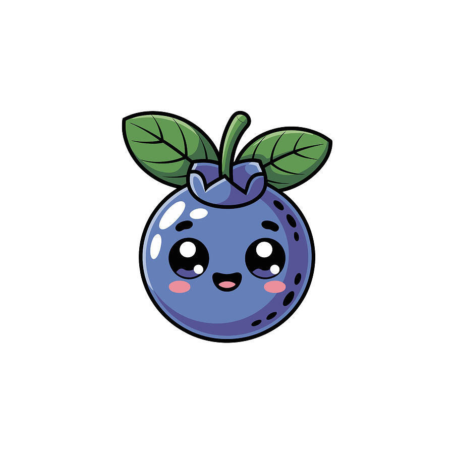 Smiling Blueberry Delight Digital Art by Joanna Redesiuk - Metal Posters