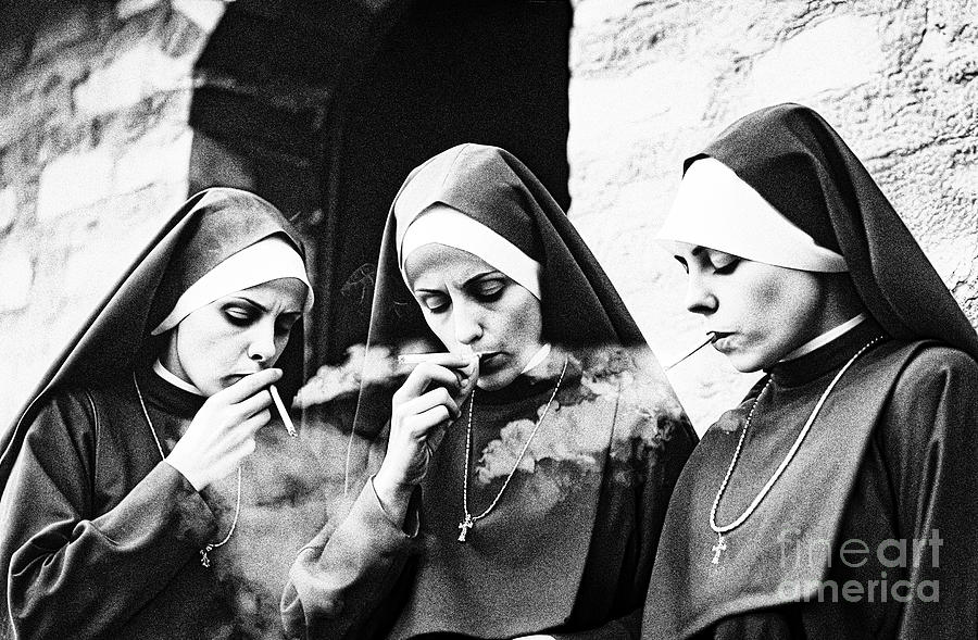 can nuns smoke cigarettes Smoking Zip Pouch The Iconic Photo of "Smoking