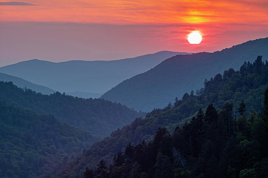 Smoky Mountains Sunset Photograph by Michael Collins