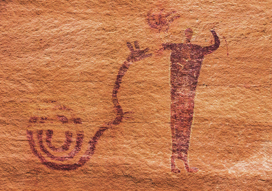 Snake Charmer Pictograph, Utah Photograph by Abbie Warnock