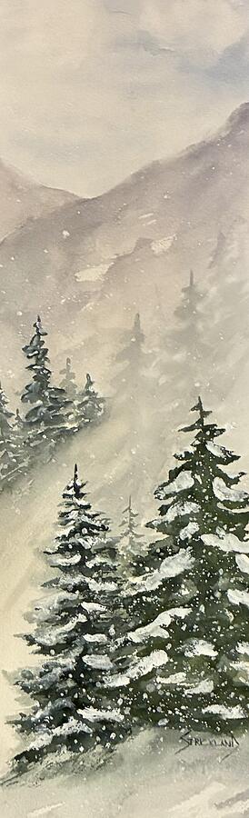 Snowy Mountain Pines Painting - Snow in the Rockies by Judy Strickland