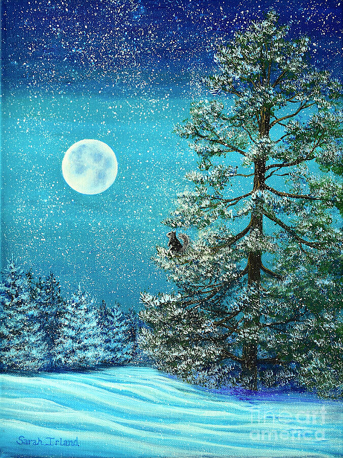 Snow Moon Painting by Sarah Irland