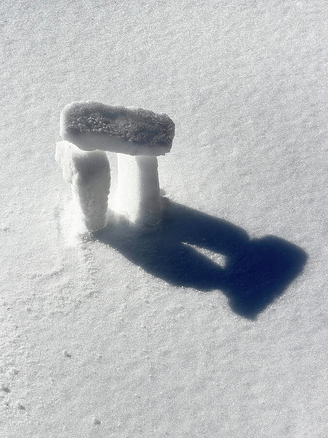 Snowhenge in the Sunlight Photograph - Snowhenge Shadow 1 by Richard Reeve