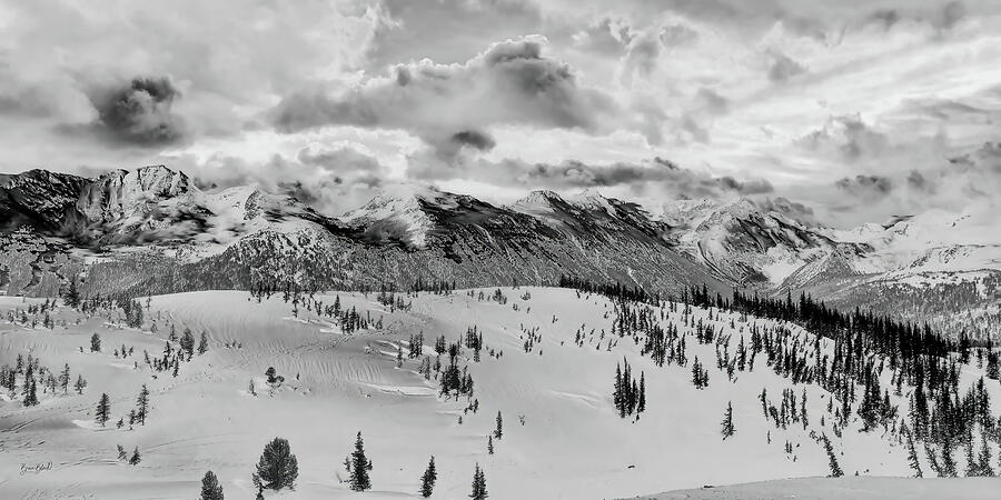 Snowy Mountain Landscape Digital Art - Snowy Mountain Landscape in Whistler by Bruce Block