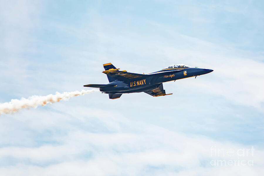 Solo Blue Angel Flyby Photograph by Jeff Saunders