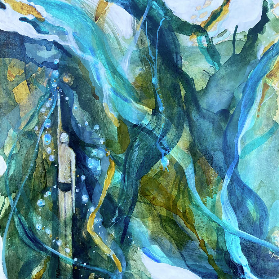 Solo Swim Mixed Media by Mary Conner