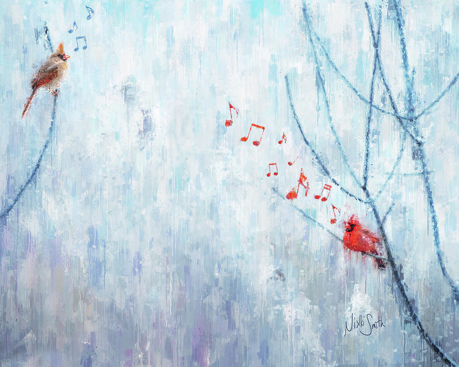 Songbirds Singing in Winter Digital Art - Songbird by Nikki Marie Smith