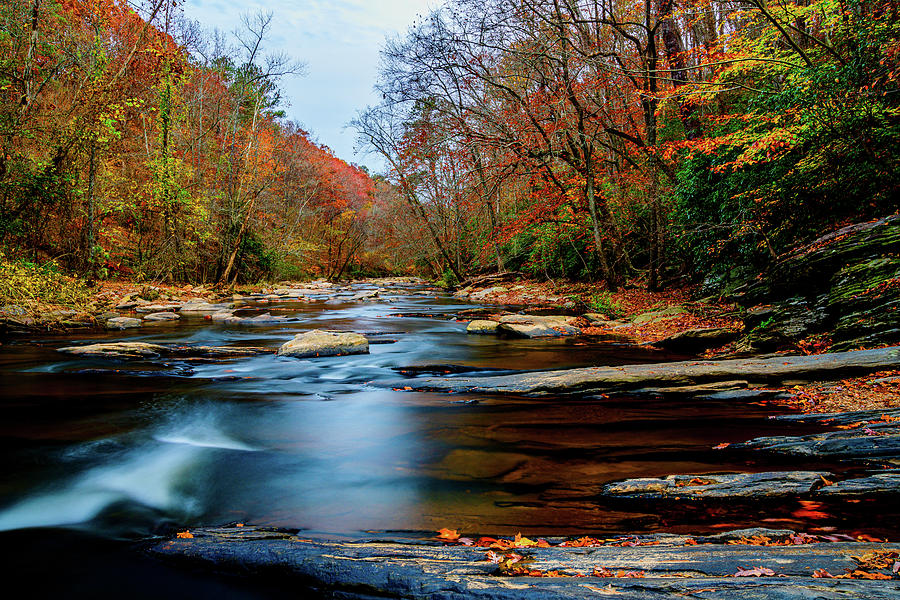 End of an Autumn Day on Sope Creek Photograph by Anthony Hightower