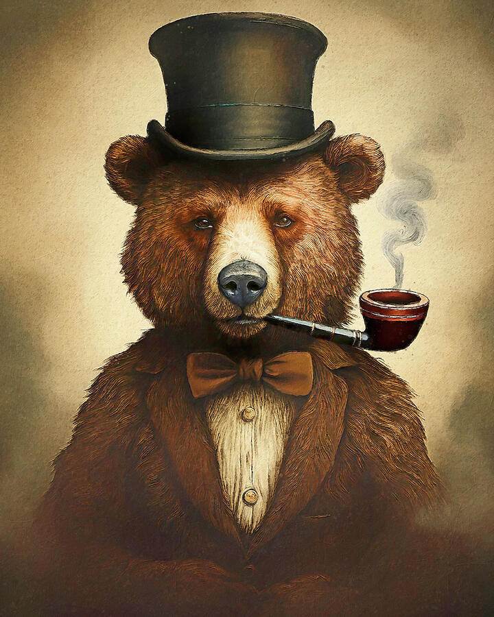 Sophisticated Bear Mixed Media by Dan Sproul