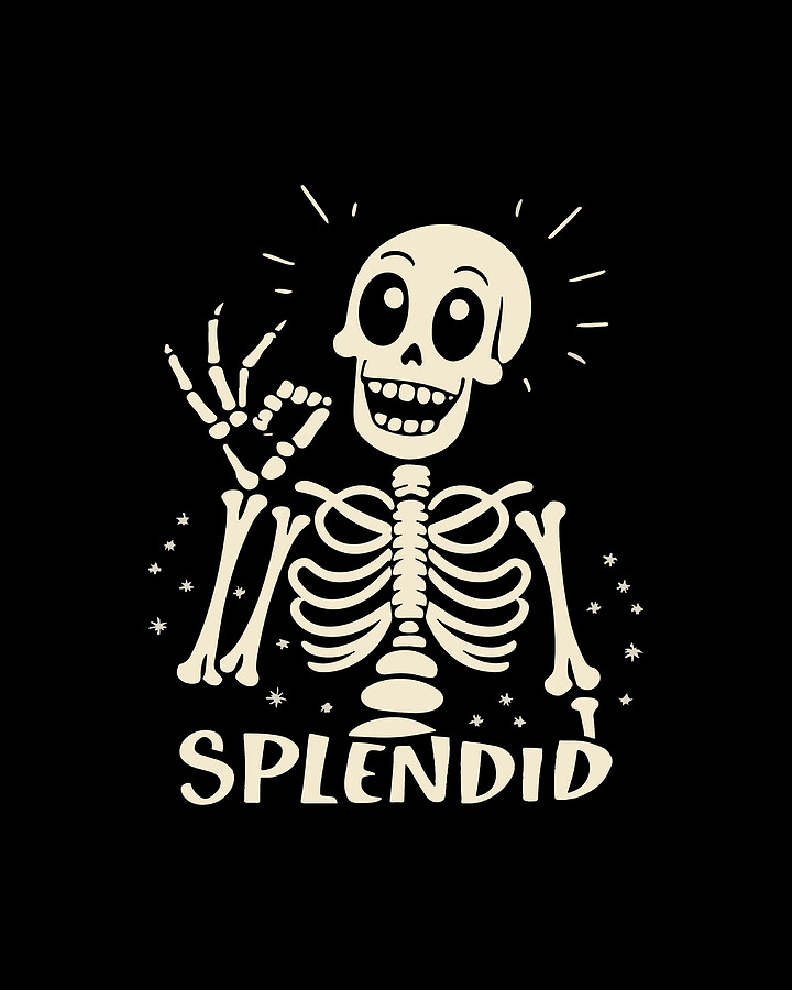 Splendid Skeleton Funny Halloween Digital Art by Flippin Sweet Gear