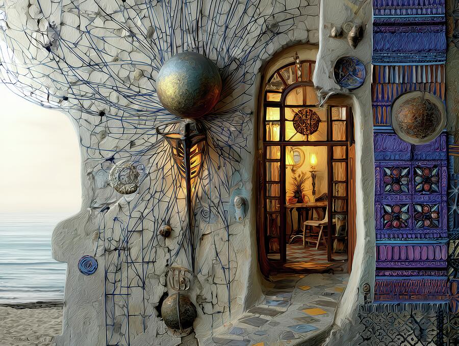 Enchanted Seaside Room Digital Art - Spooky/Cozy by Eris And AI