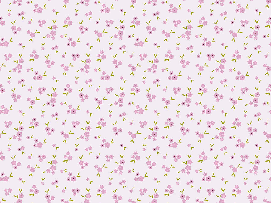 Springtime Cherry Blossom Pattern Digital Art by Snow Iris Studio