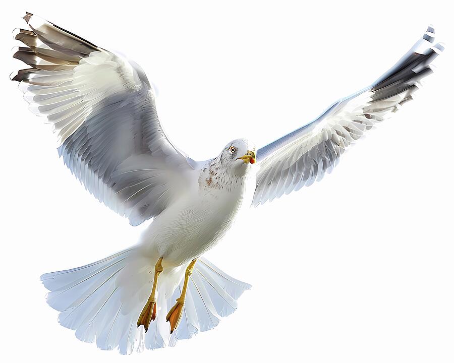Sseagull_spreading_wings_No 2 Digital Art by Andre Petrov