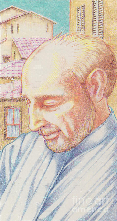 St. Ignatius at Prayer in Rome Drawing by William Hart McNichols