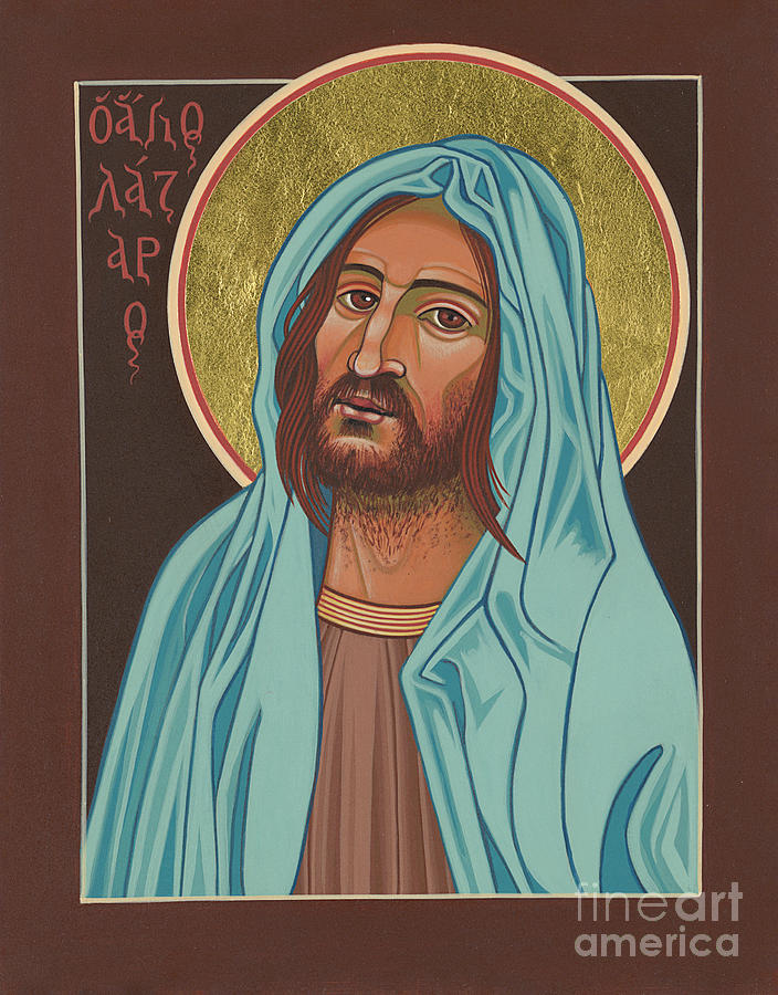 St Lazarus with Golden Halo Painting - St Lazarus of Bethany by William Hart McNichols
