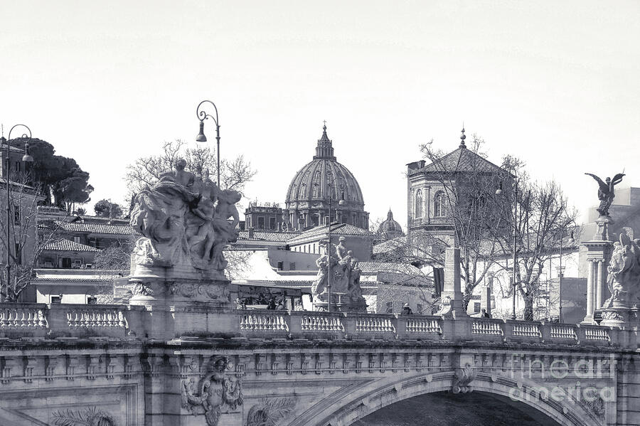 St. Peters Dome from Vittorio Emanuele II Bridge Photograph by Stefano Senise
