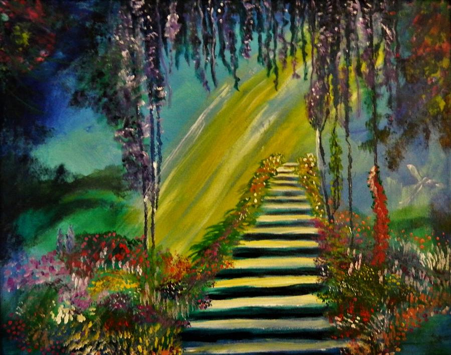 Stairs To Heaven Painting by Stacey Torres