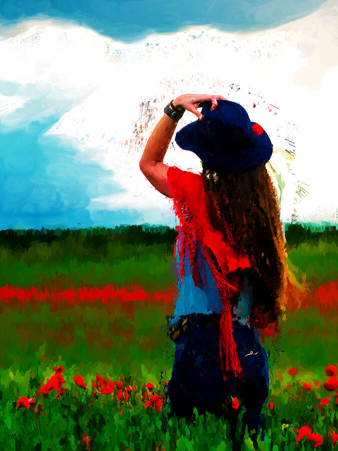 Standing Beauty Painting by Gradify Creations
