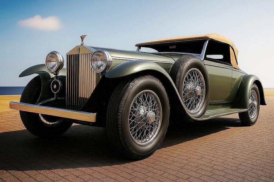 Classic Vintage Car on Sunny Day Digital Art - Sterling Sage by David Manlove