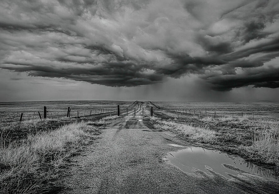 Storm Clouds Over Open Road Photograph - Storm Gate  Best of Show Winner  Award Winning Fine Art Landscape Photography by Robert Niemeier