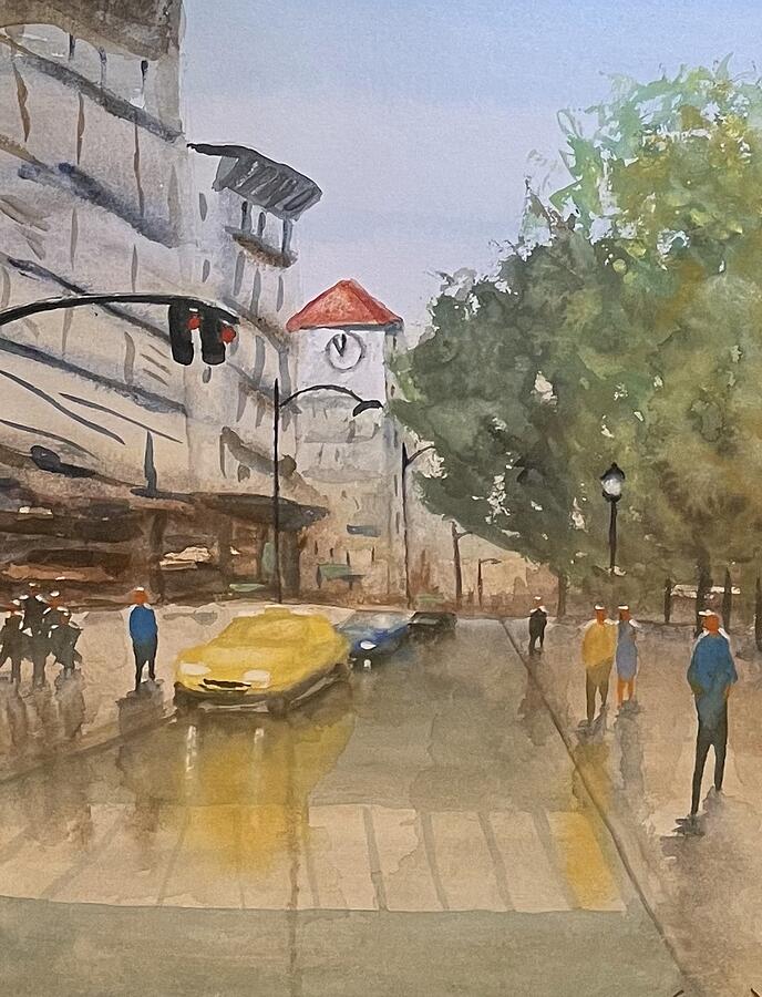 Street After the Rain Painting by Judy Strickland