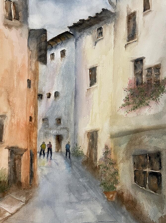Street in Mexico Painting by Judy Strickland