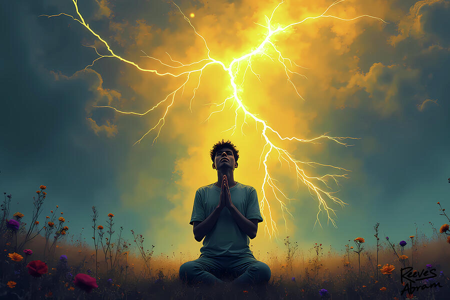 Strength in Prayer Digital Art by Reeves Abram - Pastor Reeves Studio - Metal Posters