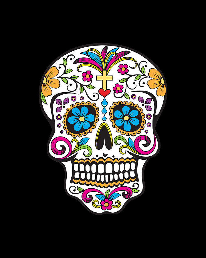 Sugar Skull Day of the Dead Dia De Los Muertos Digital Art by Flippin Sweet Gear